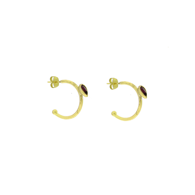 Women's Handmade Kiwi Earrings | GS1508A Kalliope | Brass  Crystals